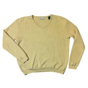 The Andover Shop mens XL yellow solid alpaca wool v-neck pullover sweater